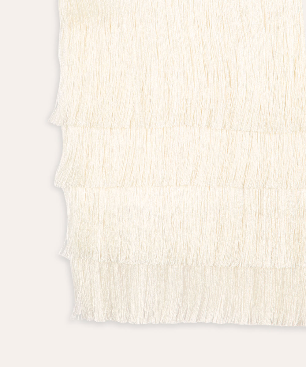 regata infantil cropped com franjas off white