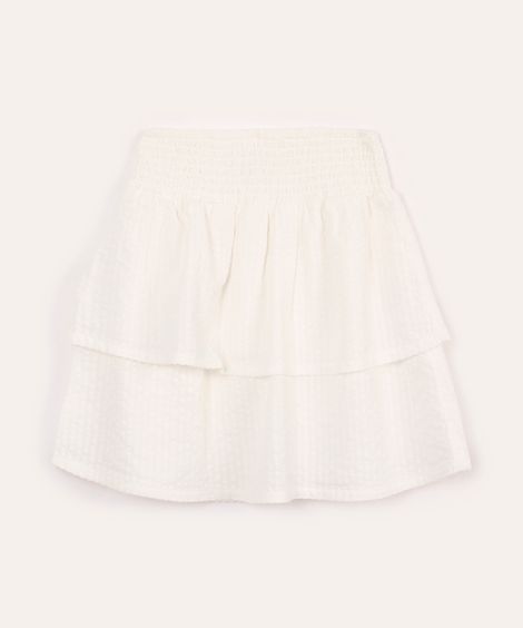 saia infantil com babados e lastex off white