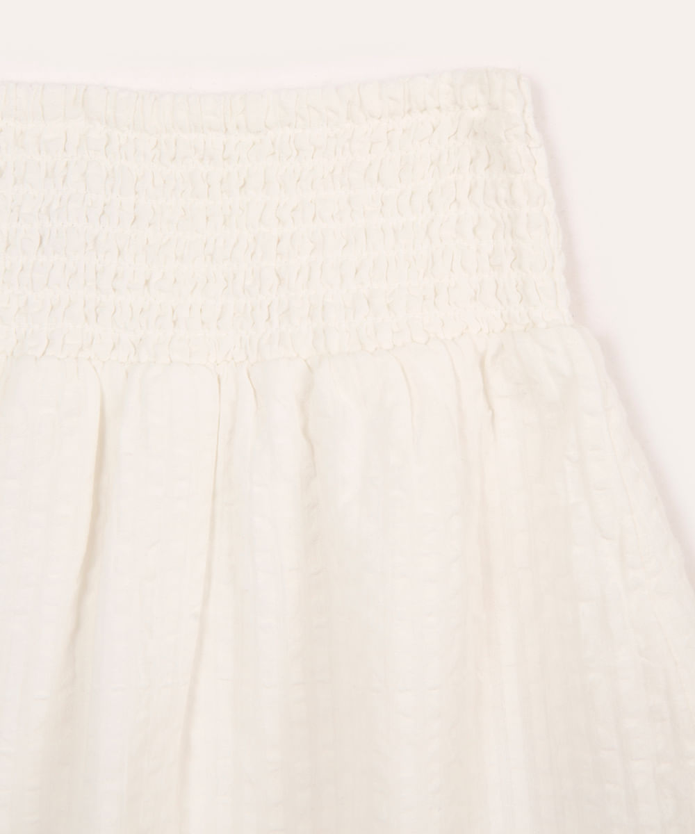 saia infantil com babados e lastex off white