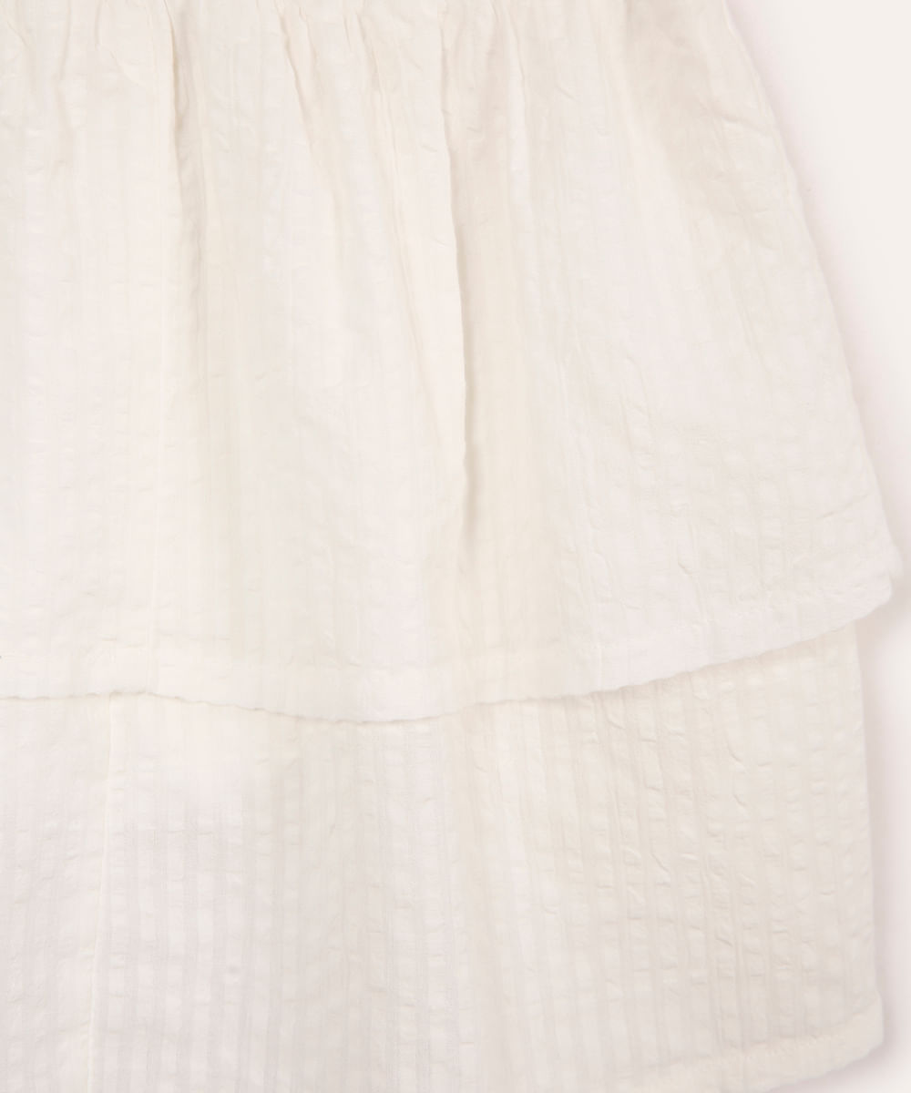 saia infantil com babados e lastex off white