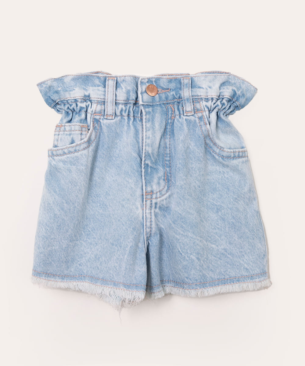 short infantil clochard jeans azul