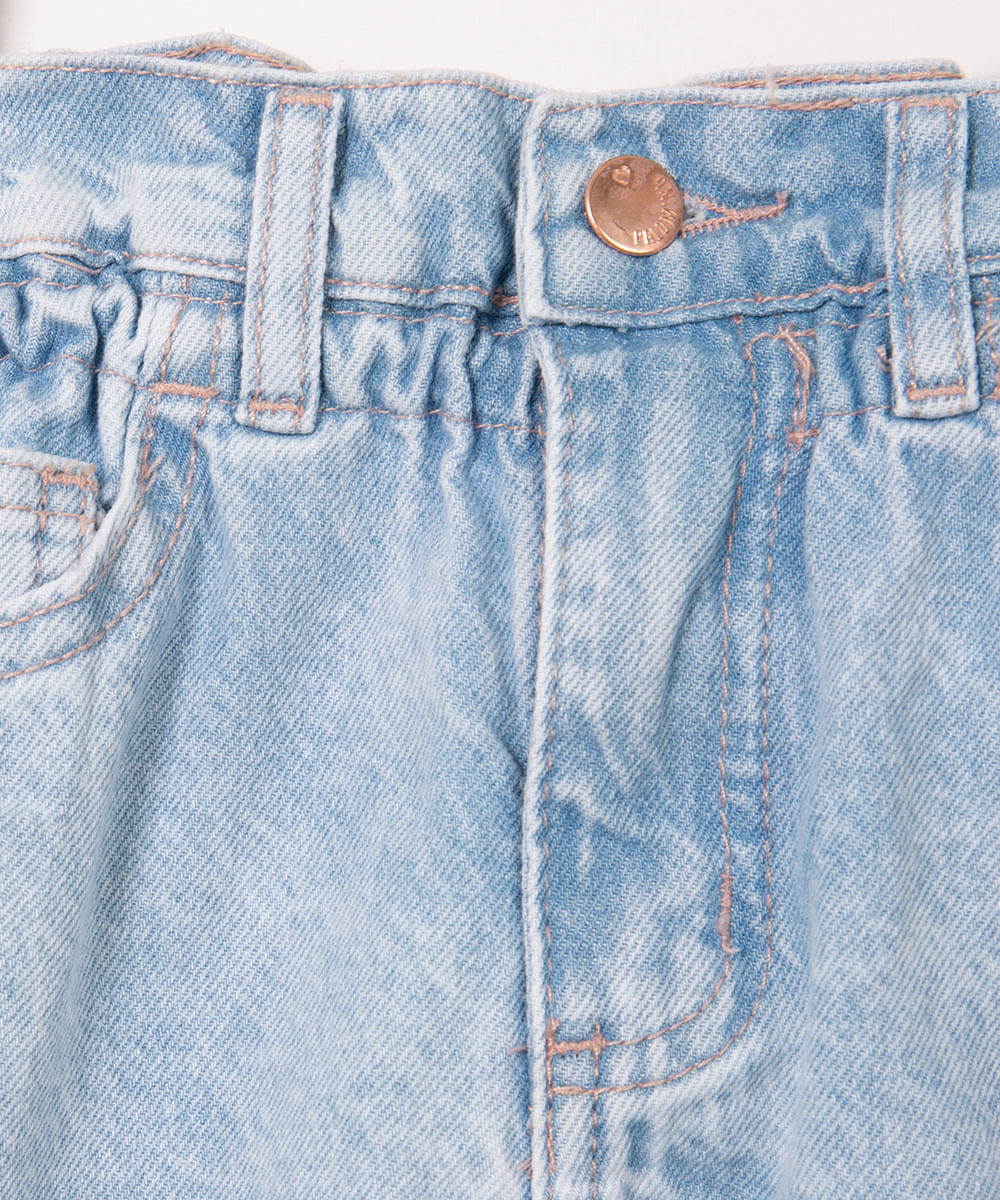 short infantil clochard jeans azul