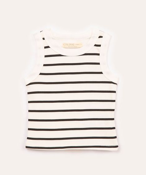 cropped de algodão infantil canelado listrado colorido