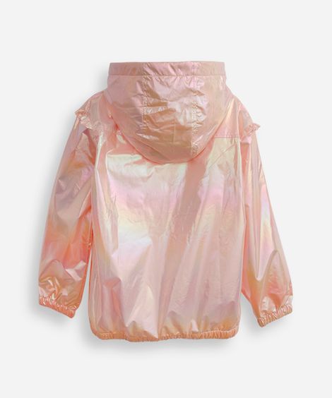 jaqueta infantil furta cor com capuz rosa