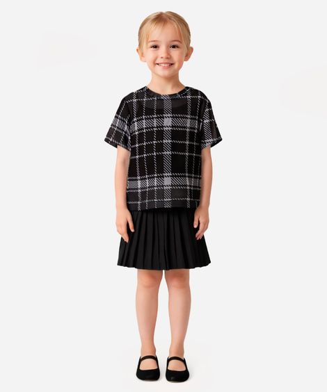 blusa de tule infantil xadrez  colorida