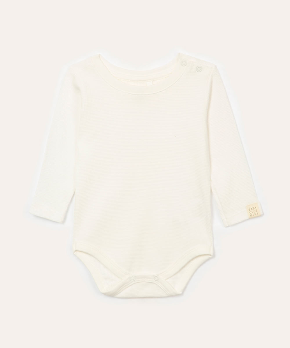 Body infantil manga longa off white