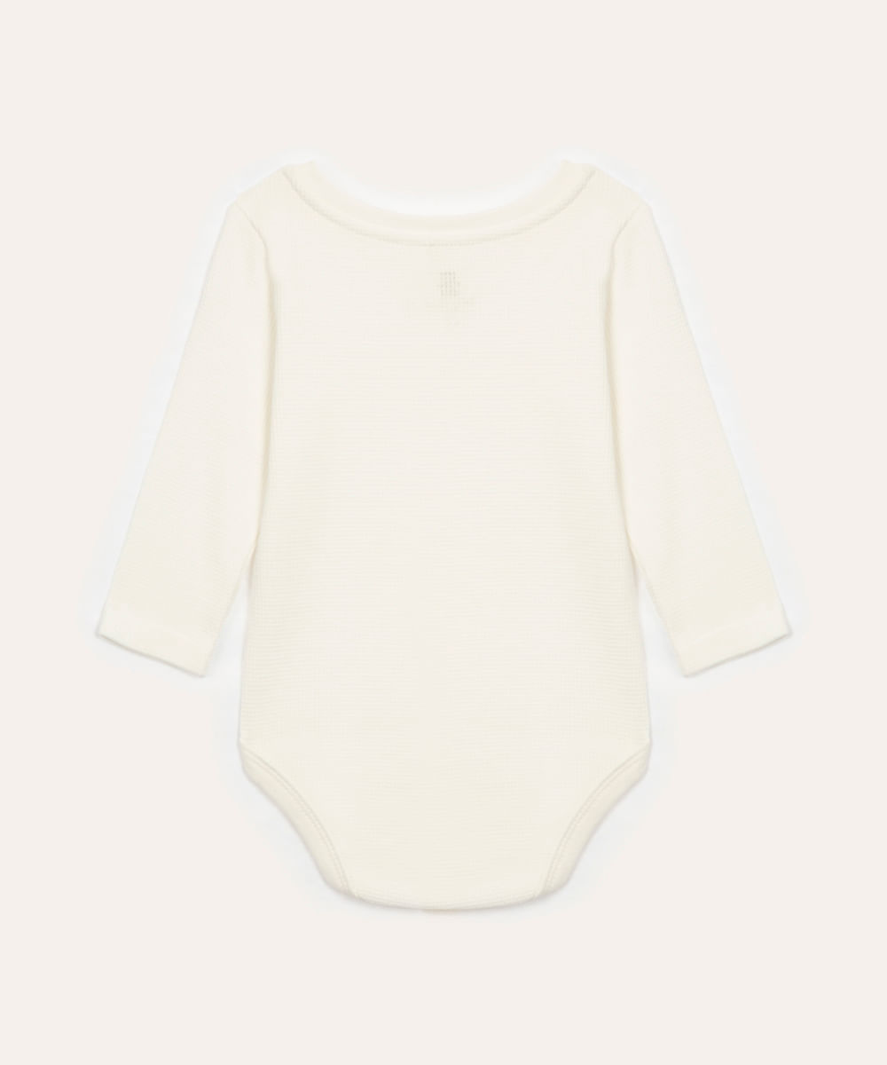 Body infantil manga longa off white