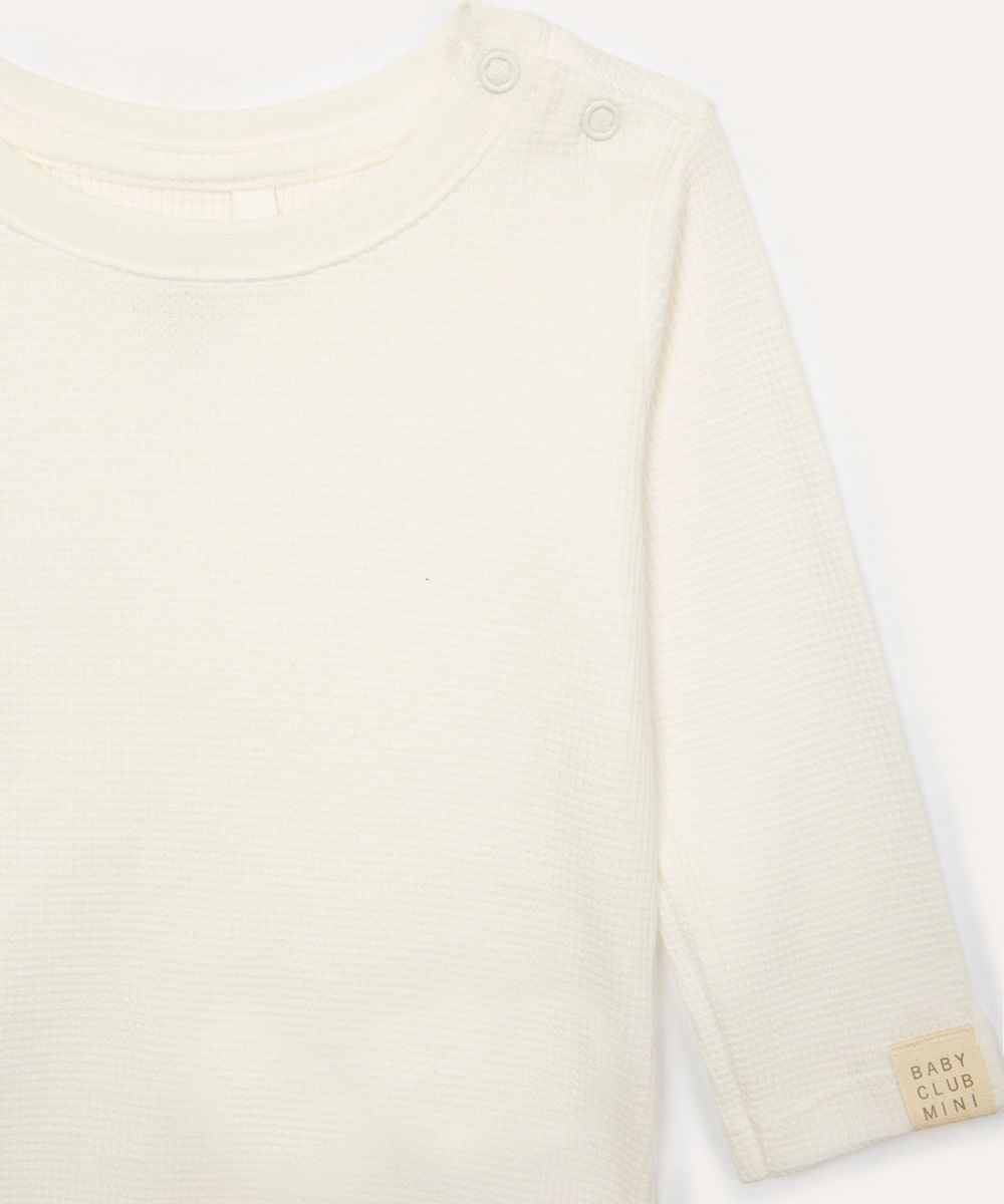 Body infantil manga longa off white