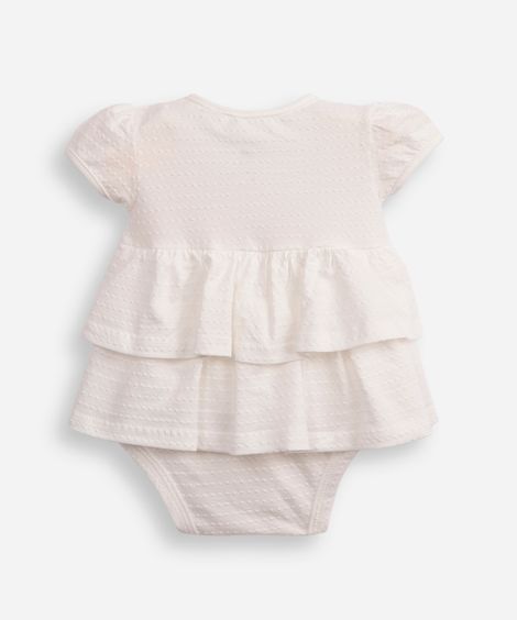 body vestido infantil manga curta com laço off white