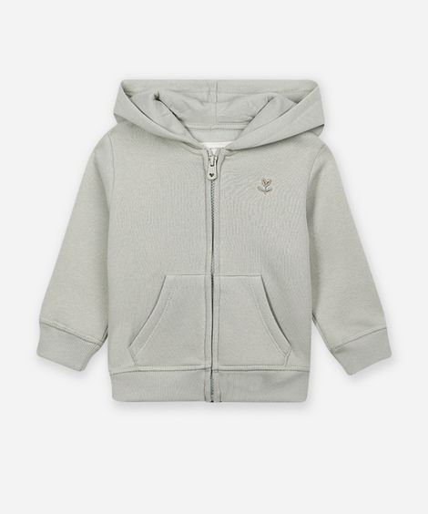 jaqueta infantil de moletom com capuz verde