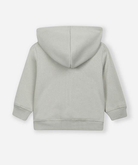 jaqueta infantil de moletom com capuz verde