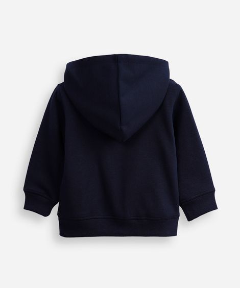 jaqueta infantil de moletom com capuz azul