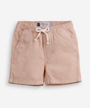 short reto infantil de sarja bege