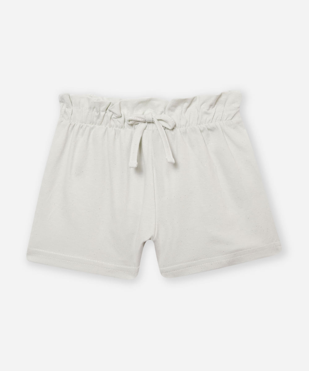 short clochard infantil de algodão com glitter verde