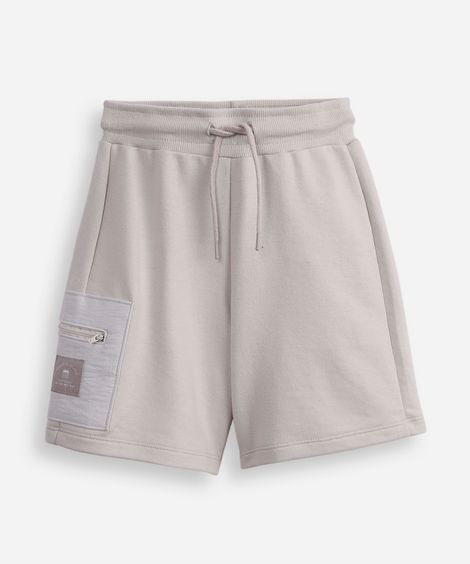 bermuda reta de moletom infantil cinza