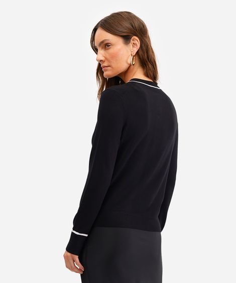 cardigan feminino de tricot preto