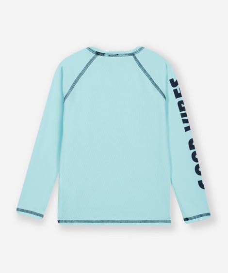 camiseta infantil manga longa proteção uv azul