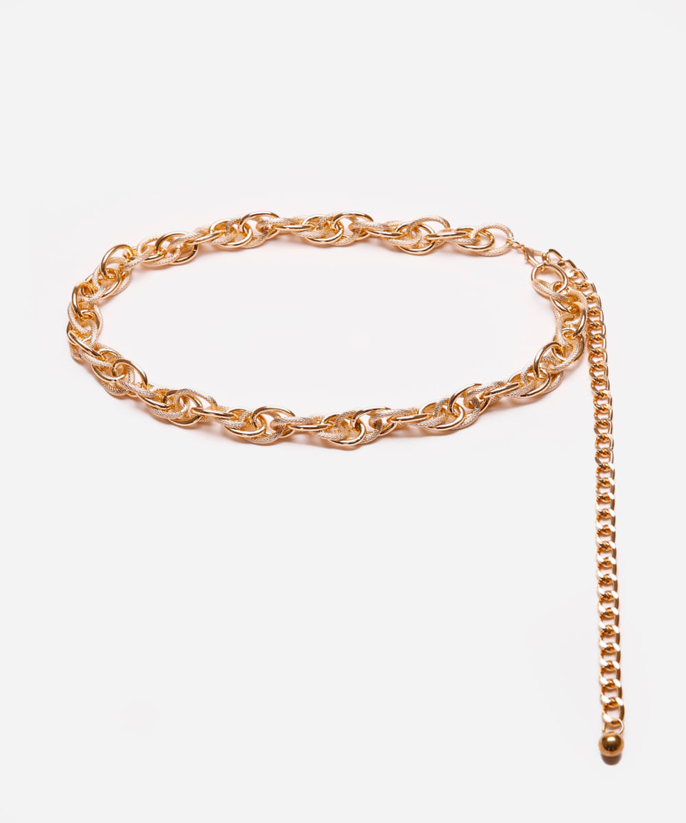 cinto de corrente dourado
