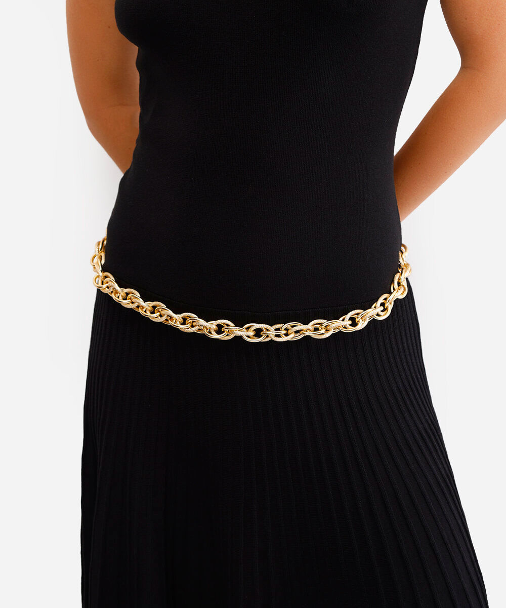 cinto de corrente dourado