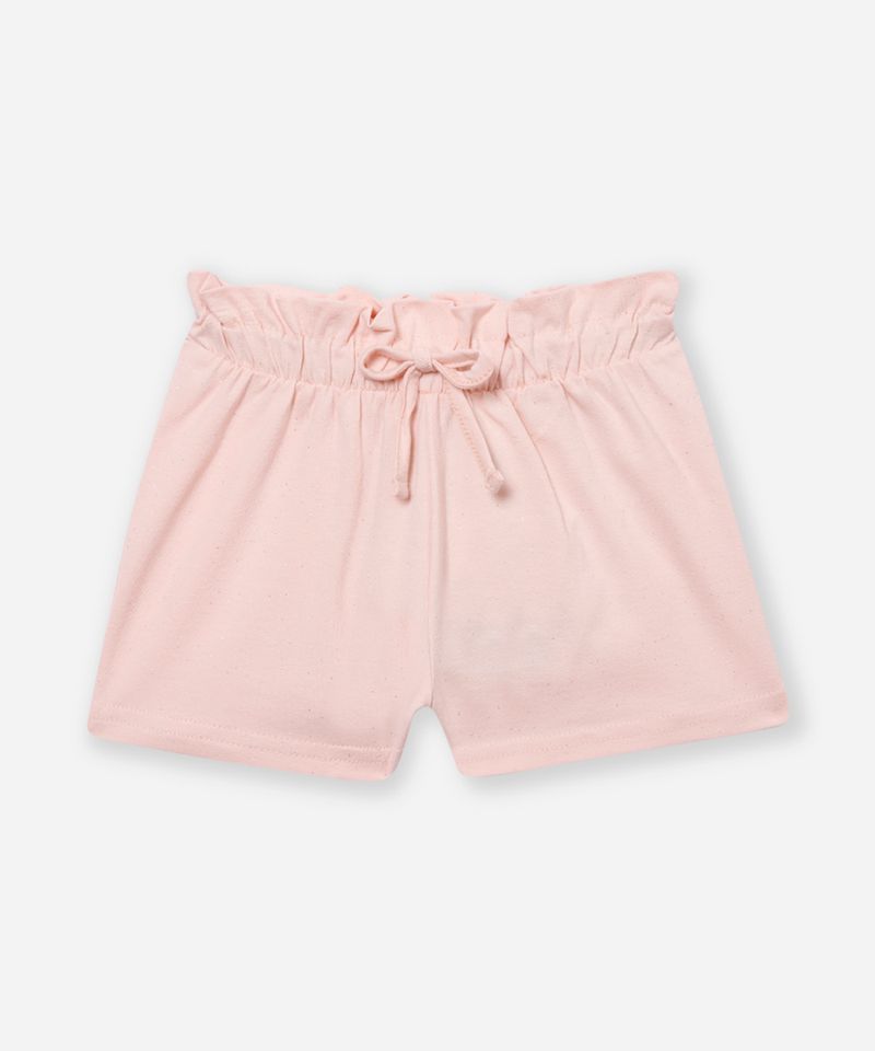 Short clochard com glitter rosa (Tam. 0 a 12M)