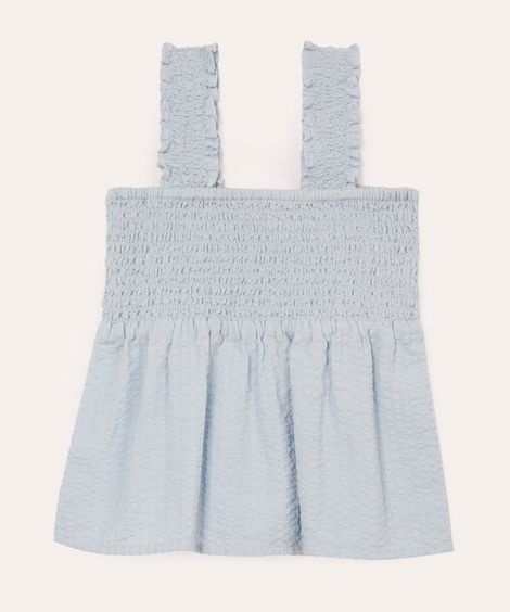 blusa de algodão infantil texturizada com lastex azul