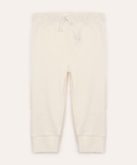 calça reta de algodão infantil off white