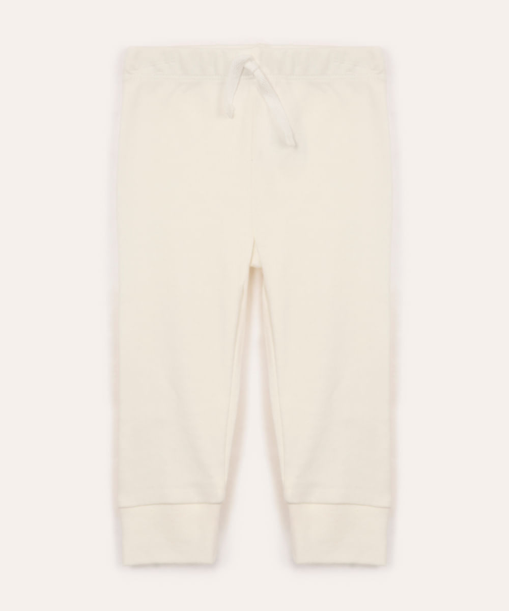calça reta de algodão infantil off white