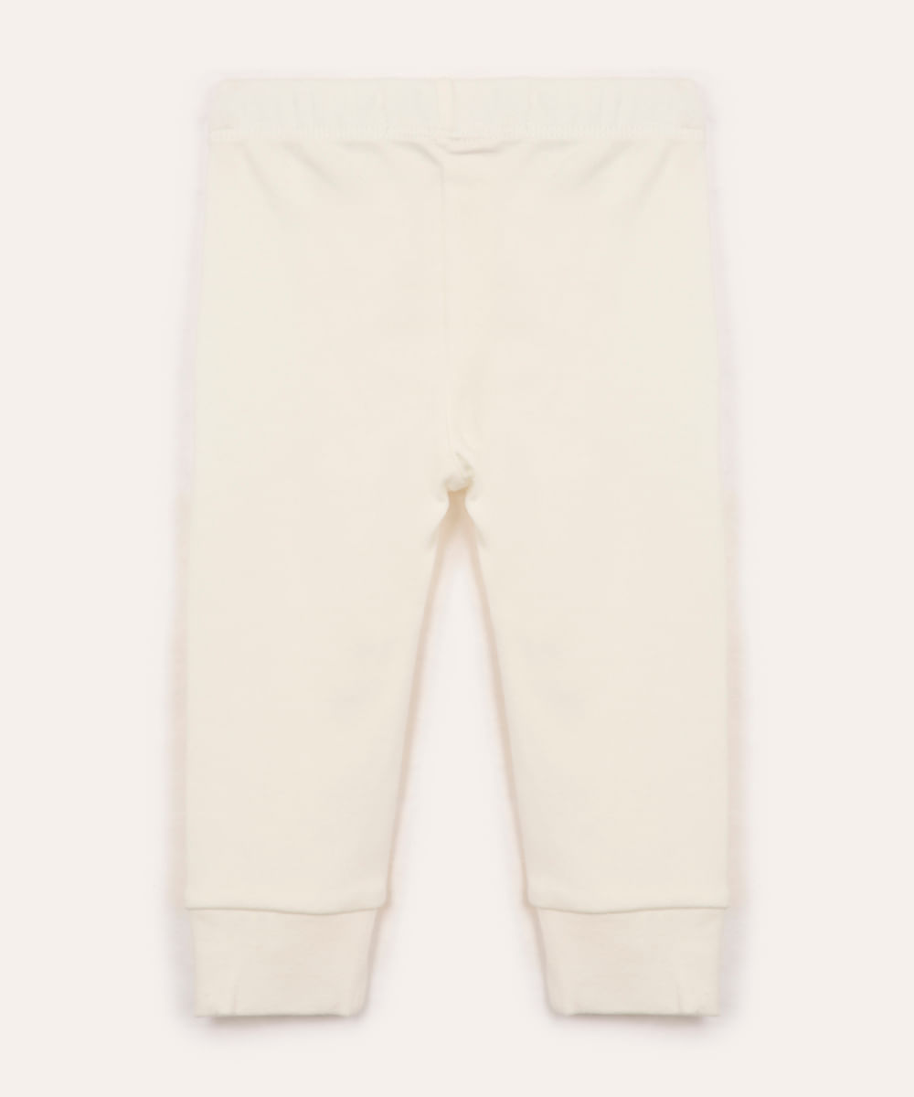calça reta de algodão infantil off white