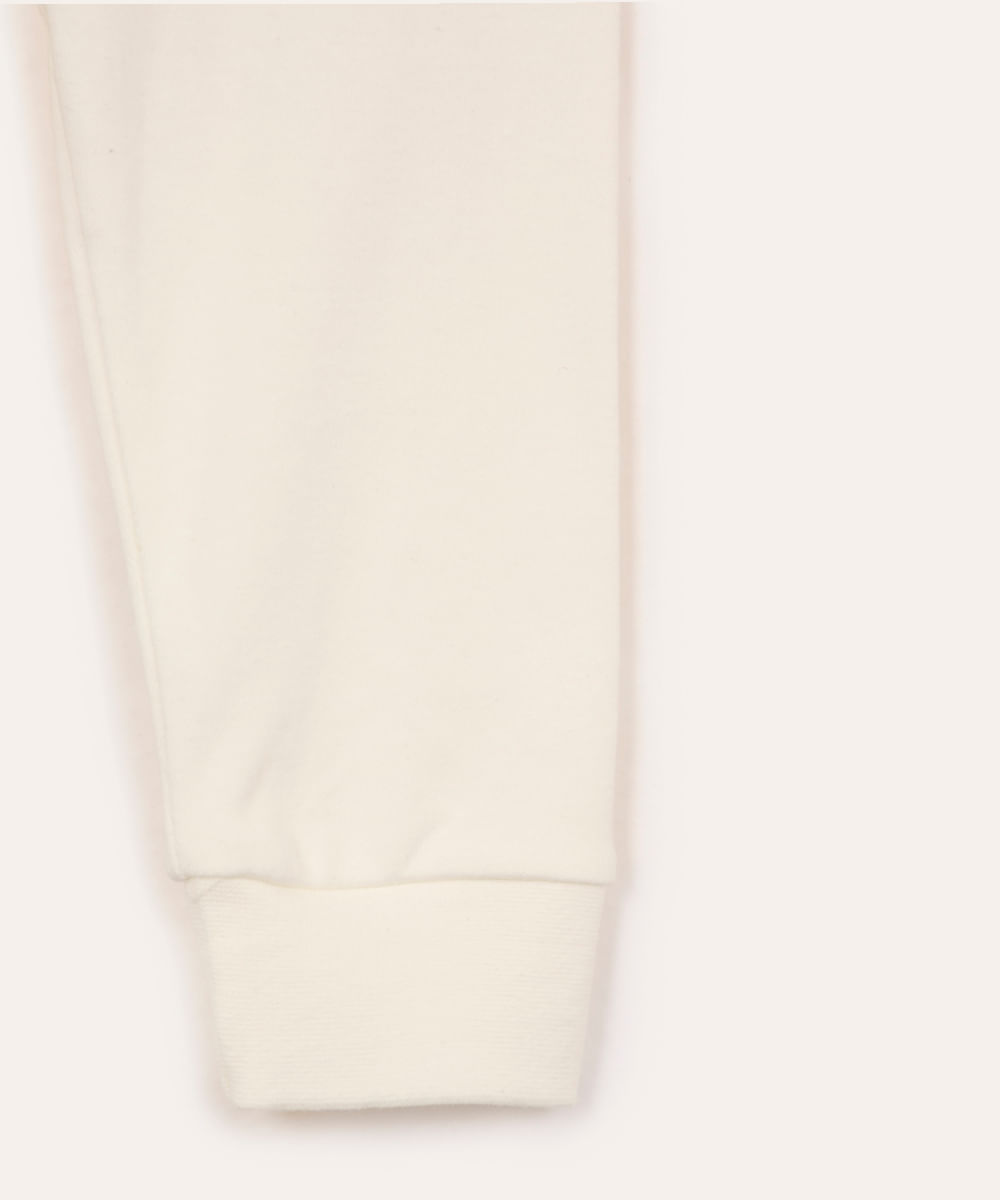 calça reta de algodão infantil off white