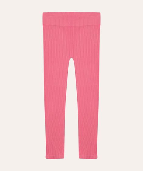 calça legging infantil de poliamida sem costura rosa