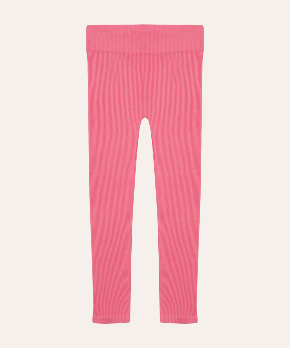 calça legging infantil de poliamida sem costura rosa