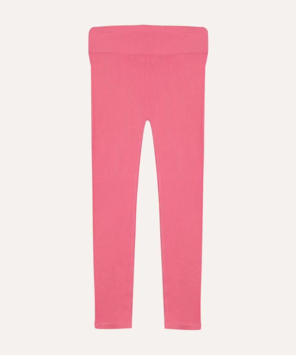 calça legging infantil de poliamida sem costura rosa