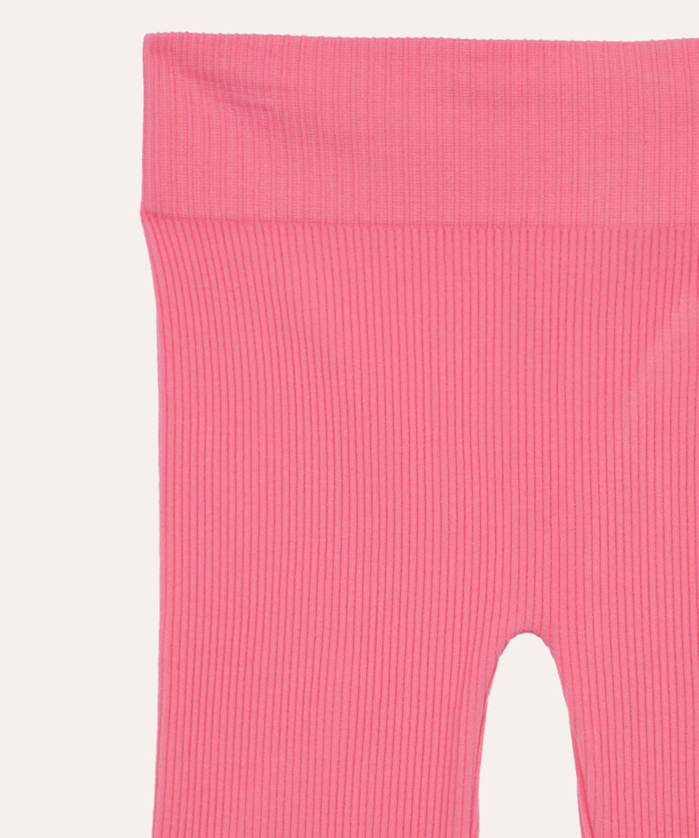 calça legging infantil de poliamida sem costura rosa