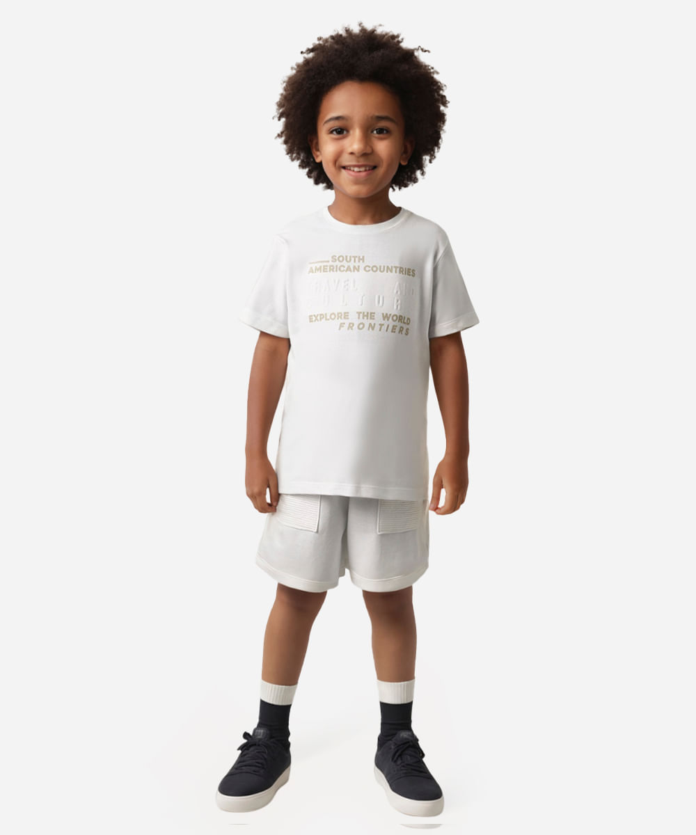 camiseta de moletom infantil branca