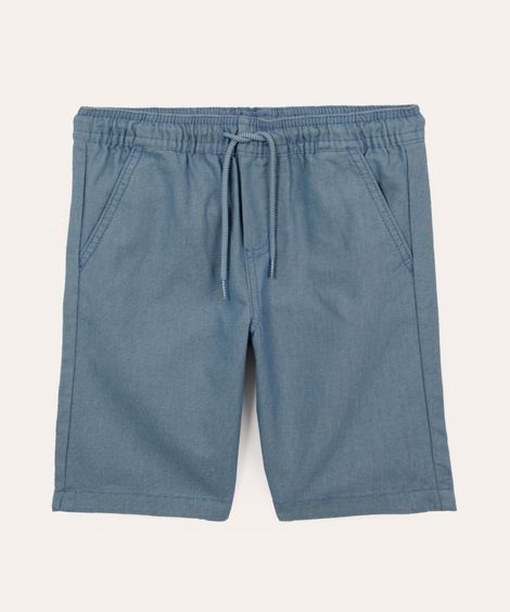 bermuda infantil cós com elástico e cordão azul