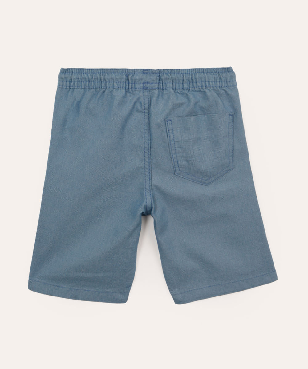bermuda infantil cós com elástico e cordão azul