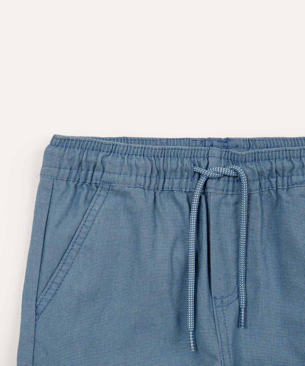 bermuda infantil cós com elástico e cordão azul