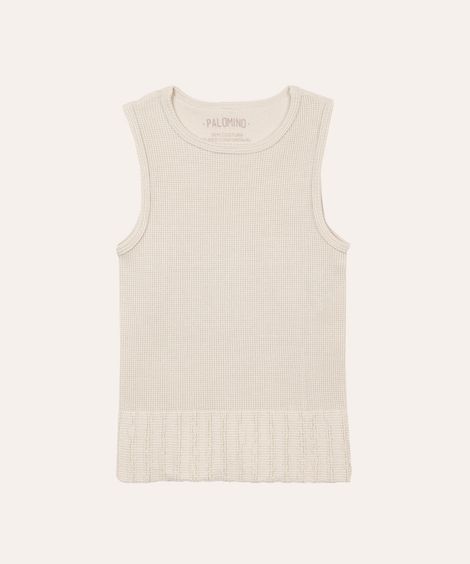 regata de poliamida infantil com brilho texturizada off white