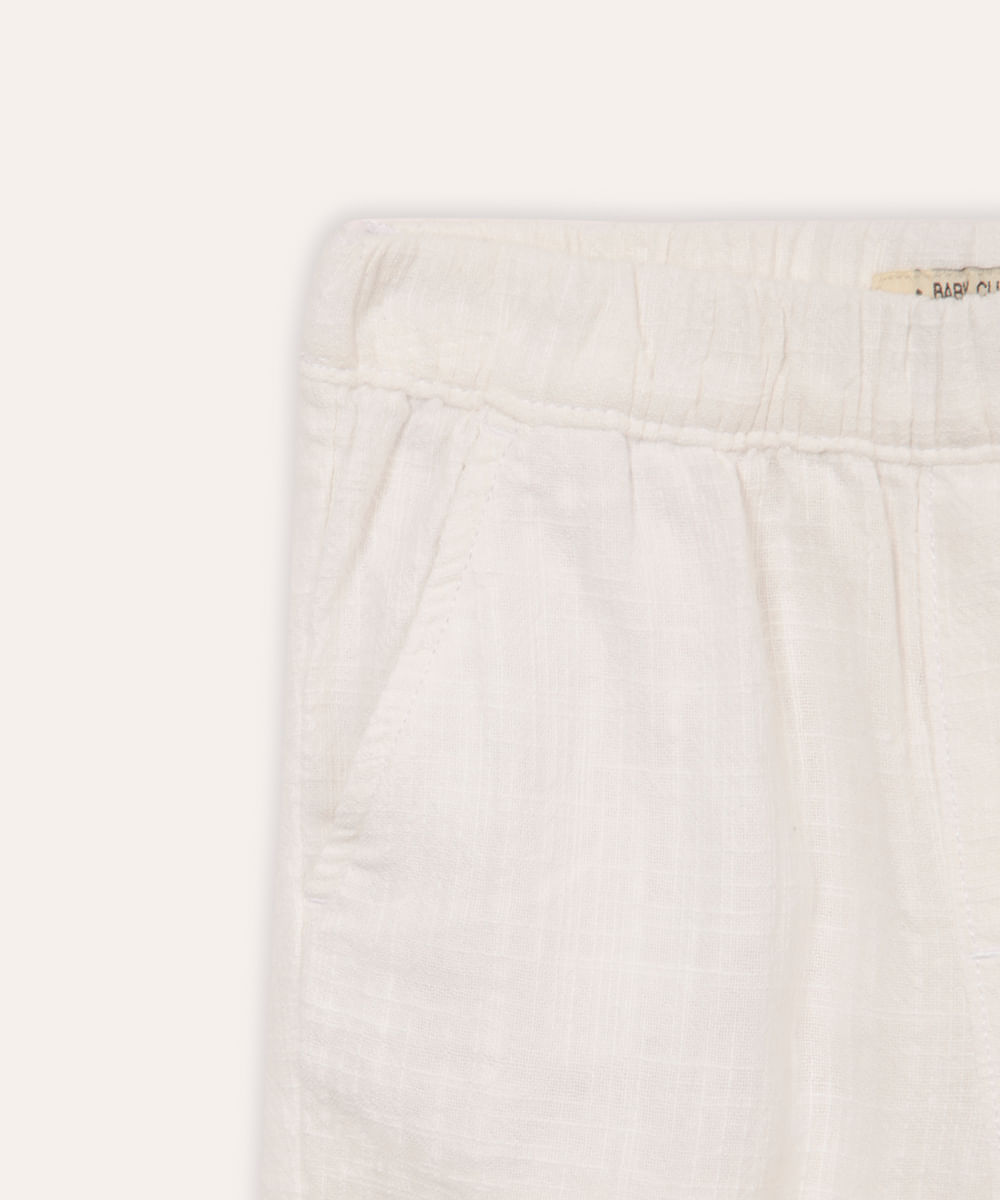 conjunto de algodão infantil curto texturizado branco