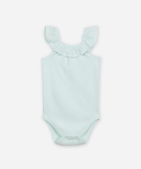 body de algodão infantil alça fina azul