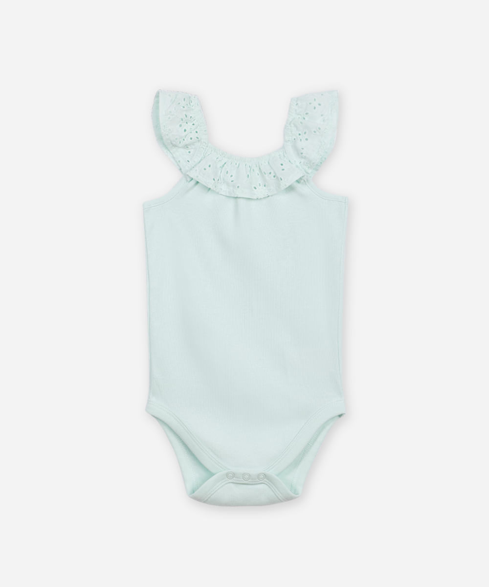 body de algodão infantil alça fina azul