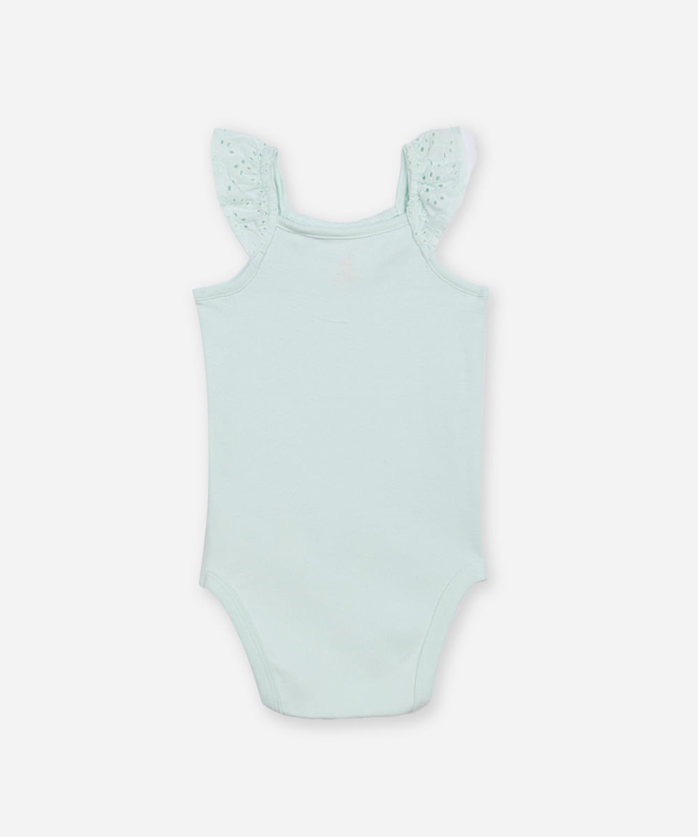 body de algodão infantil alça fina azul