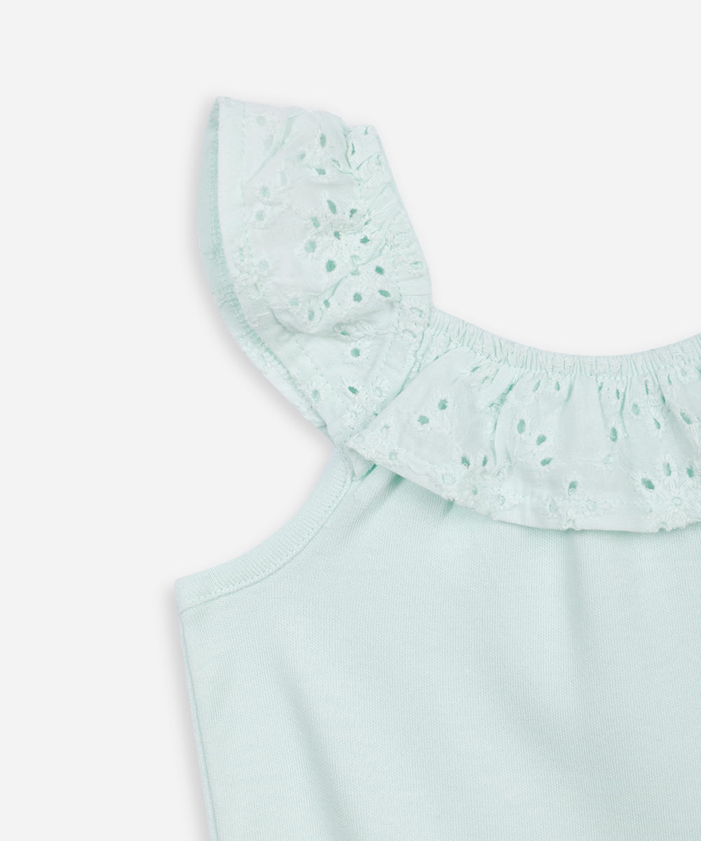 body de algodão infantil alça fina azul