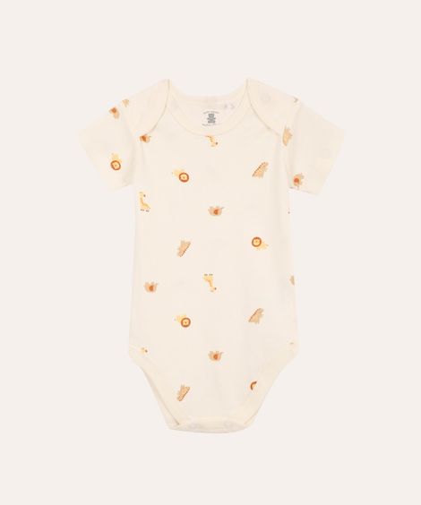 body de algodão infantil bichinhos off white