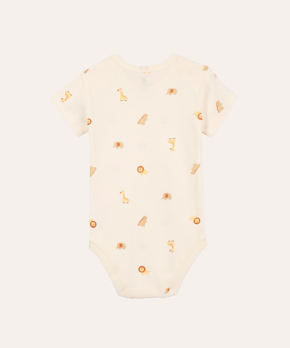 body de algodão infantil bichinhos off white