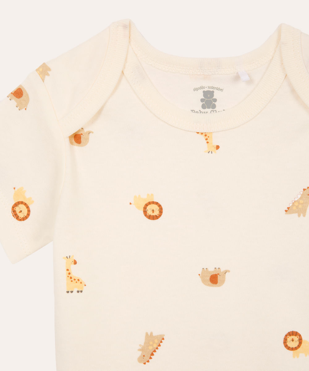 body de algodão infantil bichinhos off white