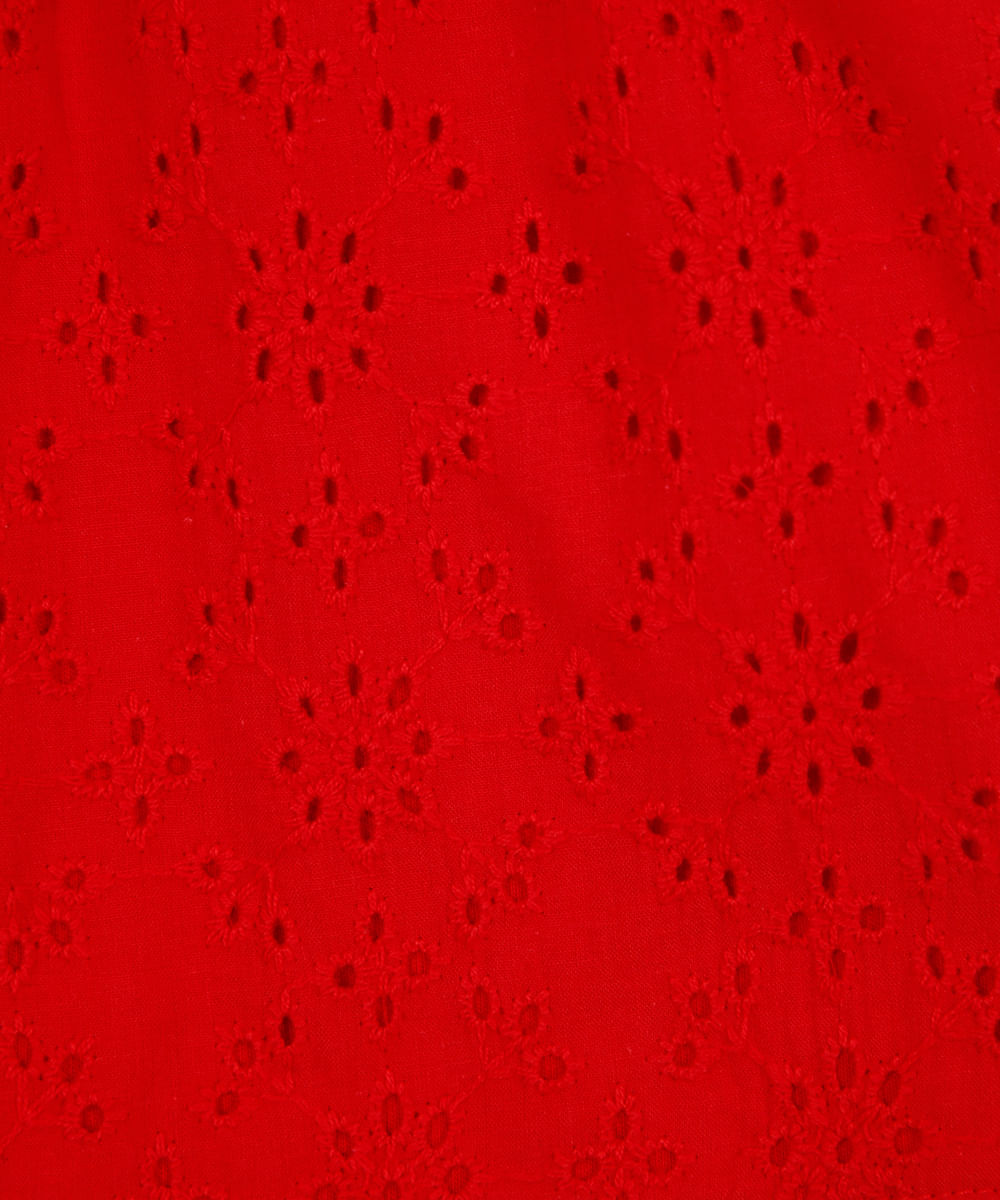 short infantil de algodão com laise vermelho