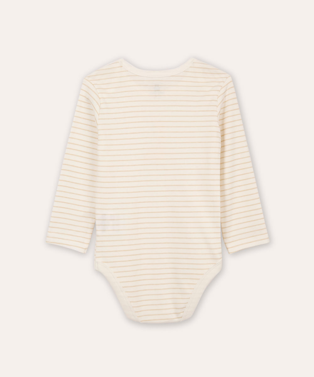 body de algodão infantil girafa listrado off white