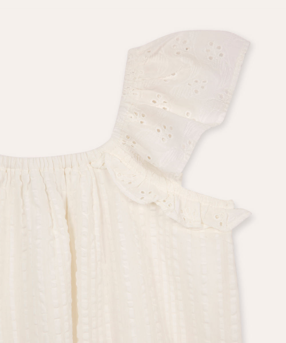 vestido infantil manga laise off white