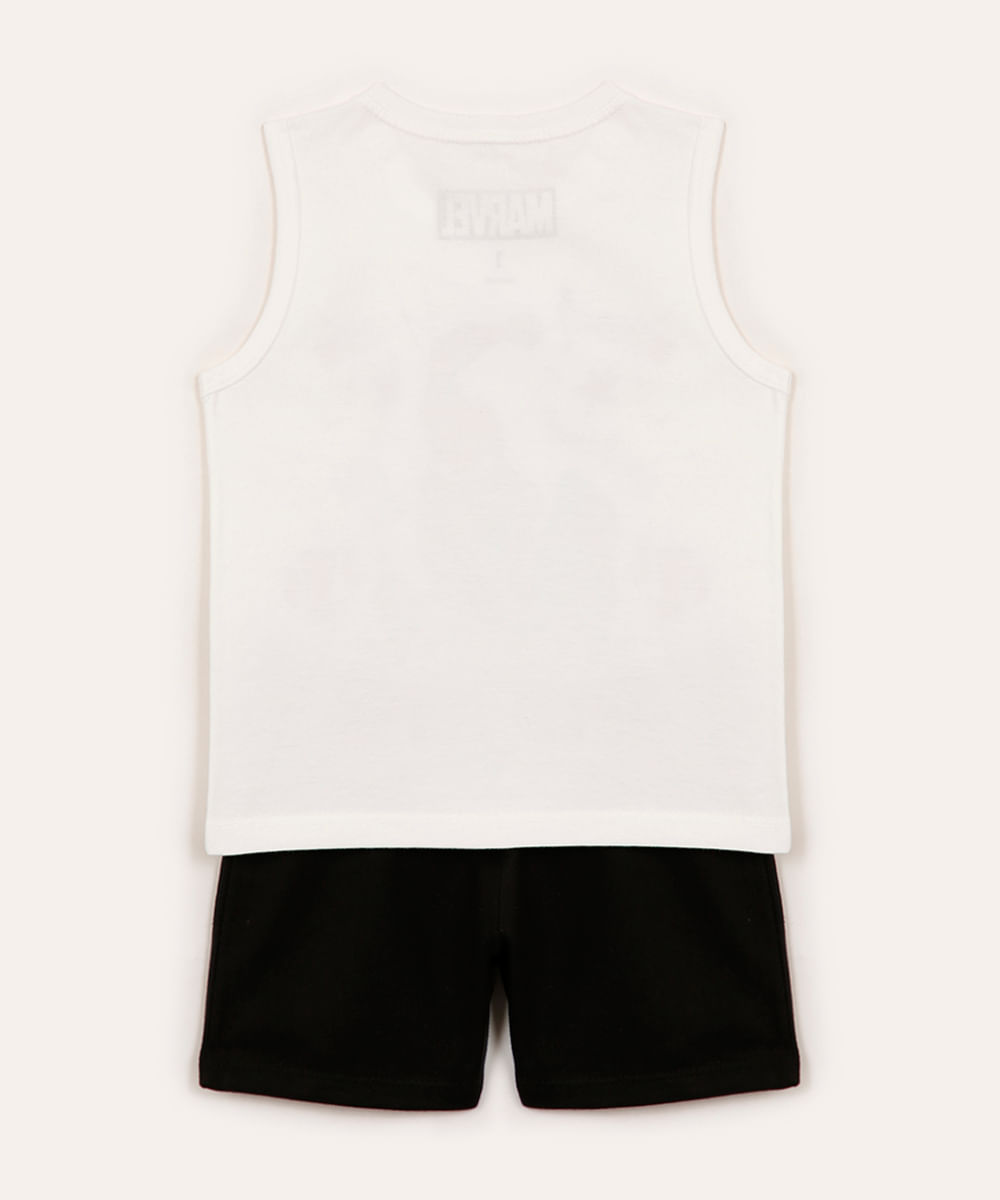 conjunto infantil curto homem aranha off white